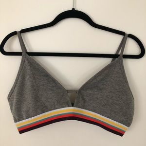 Grey bralette with rainbow band
